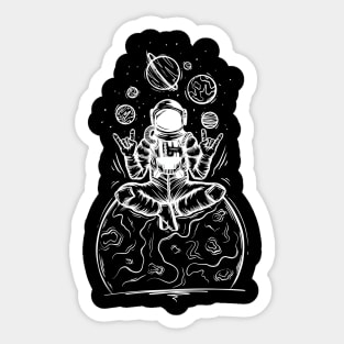 Yoga Astronaut - White Sticker